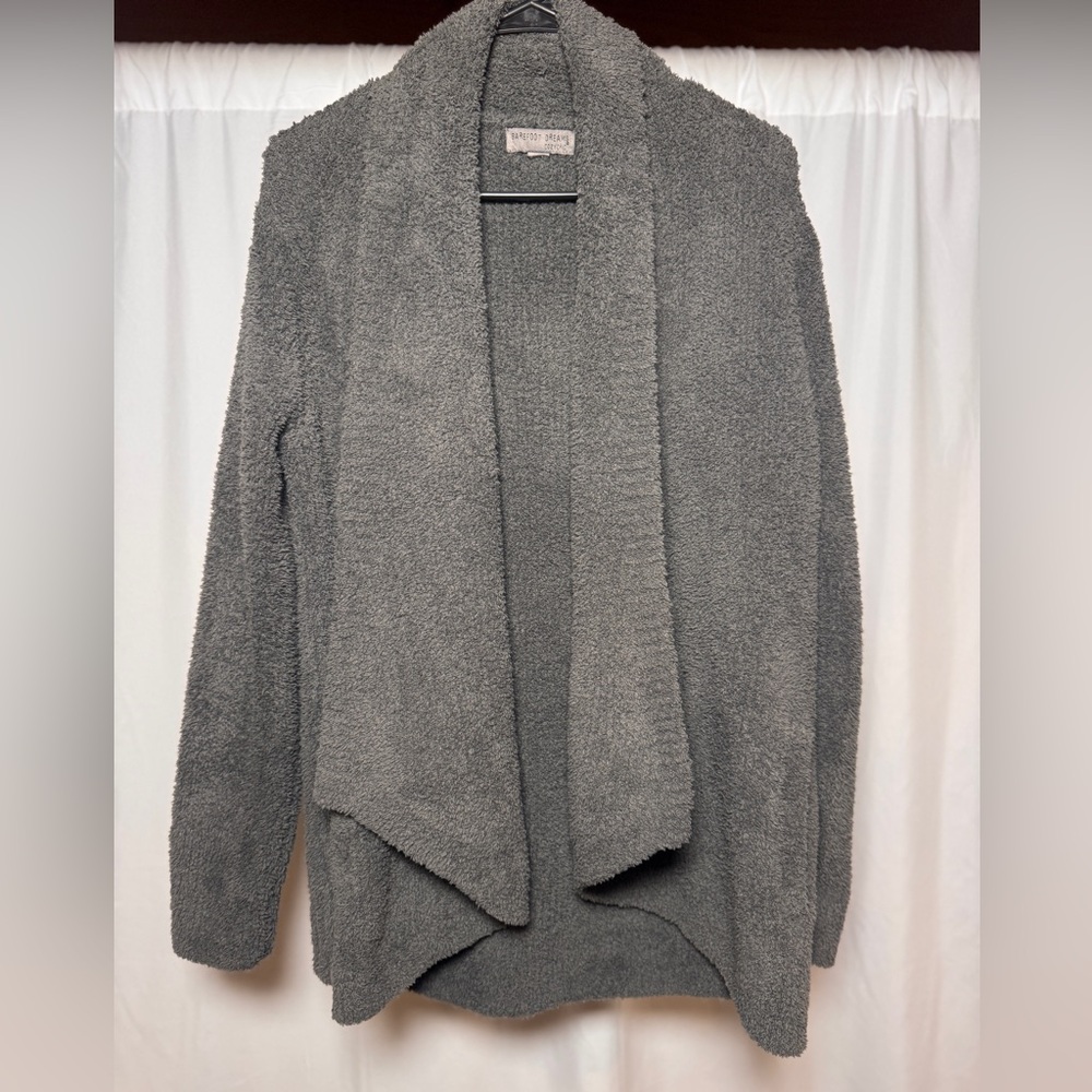 Barefoot Dreams Women's Cozy Open-Front Gray Cardigan Sweater medium